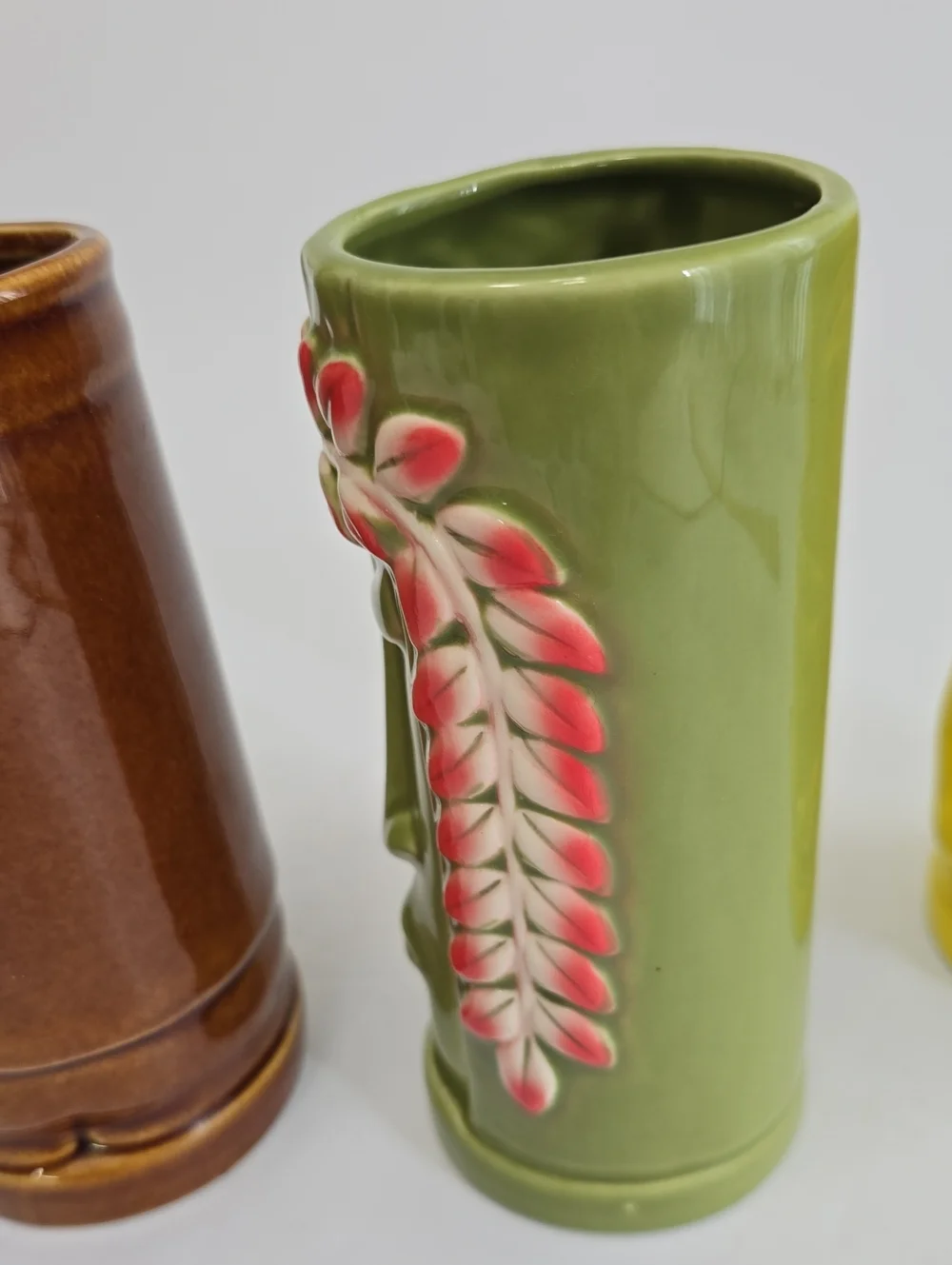 Tiki Novelty Set Of 3 Tiki Porcelain Cups Polynesian Hawaiian Luau